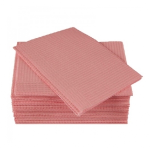 Салфетки для пациентов, бумажно-полиэтиленовые, 33x45, розовые, 125 шт