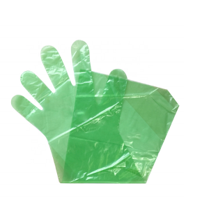 Перчатки полиэтиленовые зеленые плотные, упаковка 100 шт