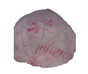 Шапочка розовая с рисунком, 25 шт