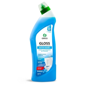 Анти-налет GLOSS, чистящий гель для ванны и туалета, BREEZE, 750мл