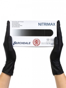 S ЧЕРНЫЕ перчатки нитриловые, смотровые, нестерильные, неопудренные, 50 пар (100 штук)