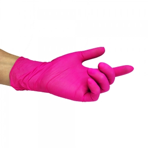 S РОЗОВЫЕ  перчатки нитриловые, смотровые, нестерильные, неопудренные, 50 пар (100 штук)