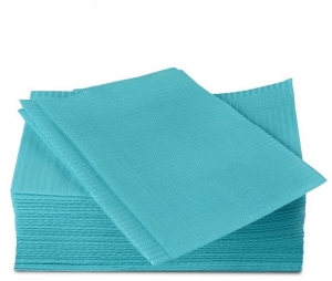 Салфетки для пациентов, бумажно-полиэтиленовые, 33x45, голубые, 125 шт